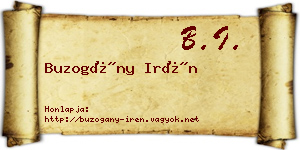 Buzogány Irén névjegykártya