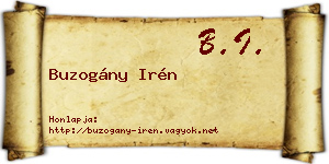 Buzogány Irén névjegykártya